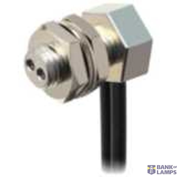 Fiber optic sensor head, diffuse, M6 hexagonal back, right-angled head, integrated lens, R2 flexible fiber, 5 m cable E32 1596M image 1