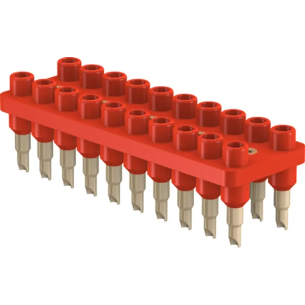 4.5 mm socket header, solder connection, red, 63.9358-22 image 1