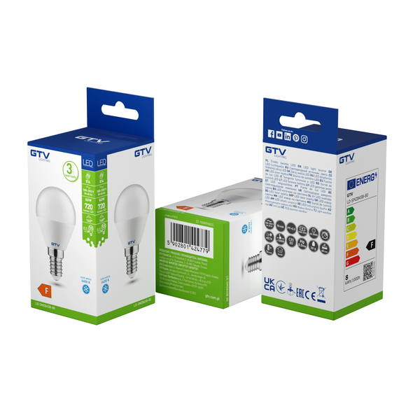 LED Bulb E14, B45, 8 W, 720 lm, 6400K, AC180-250V, 160° image 3