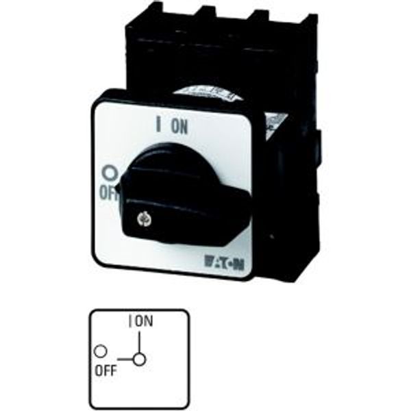 P1-25/EZ/N On-Off switch, P1, 25 A, centre mounting, 3 pole + N, with black thumb grip and front plate image 4