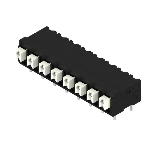 Printed circuit board terminals, 5.08 mm, Number of poles: 8, 90°, Solder pin length (l): 3.5 mm, black, PUSH IN with actuator, Clamping range, max. : 1.5 mm², Tape image 3