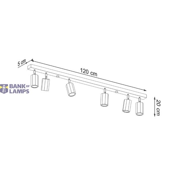 CEILING LAMP ZEKE 6 OAK GU10 6X40W IP20 image 8