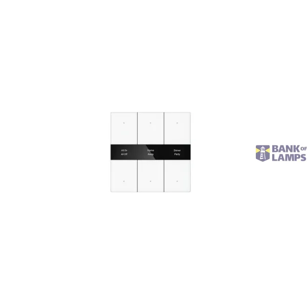 KNX pushbutton 6-way, white glass surface image 1