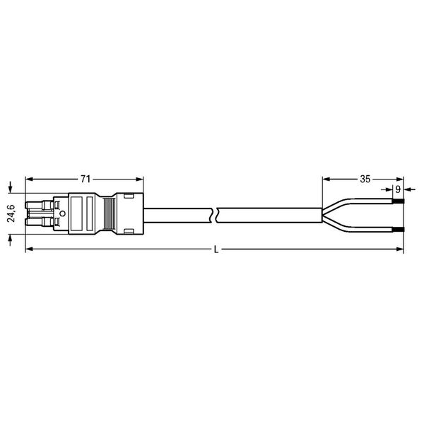 pre-assembled connecting cable Eca Socket/open-ended blue image 4