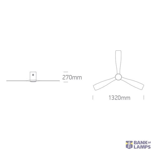LIGHT WOOD BLACK CEILING FAN 40W LED 22W CCTV IP20 230v image 2