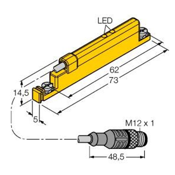 Linear Position Sensor For Analog Monitoring of Pneumatic Cylinders   WIM45-UNTL-LIU5X2-0.3-RS4 image 1