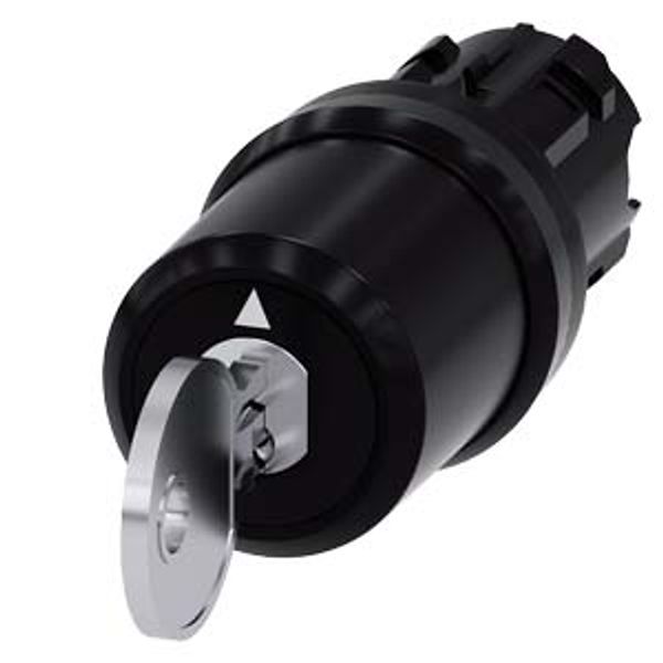 Key-operated switch Siemens, C, 22 mm, round, plastic, key removal position O image 1
