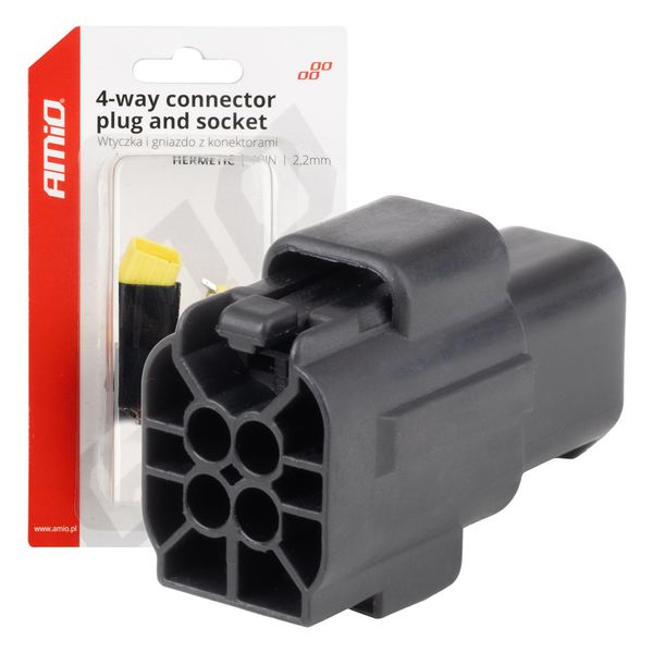 Connector plug and socket set 4 PIN 2.2mm AMIO-04348 image 1