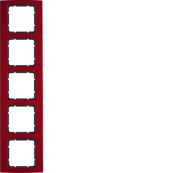 Frame 5gang, B.3, al. red/ant. matt, al. anodised image 1