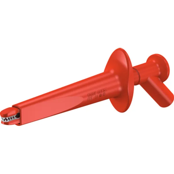 Alligator clip, red, max. 20 mm, L 130 mm, CAT IV, socket 4 mm, 66.9474-22 image 1
