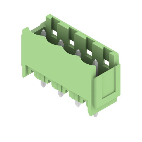 PCB plug-in connector, male header, Dovetails for fixing blocks, THT solder connection, 5.08 mm, Number of poles: 4, 180°, Solder pin length (l): 3.2 mm, tinned, Pale green, Box image 4