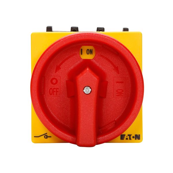 P1-32/EZ On-Off switch, P1, 32 A, centre mounting, 3 pole, with black thumb grip and front plate image 12