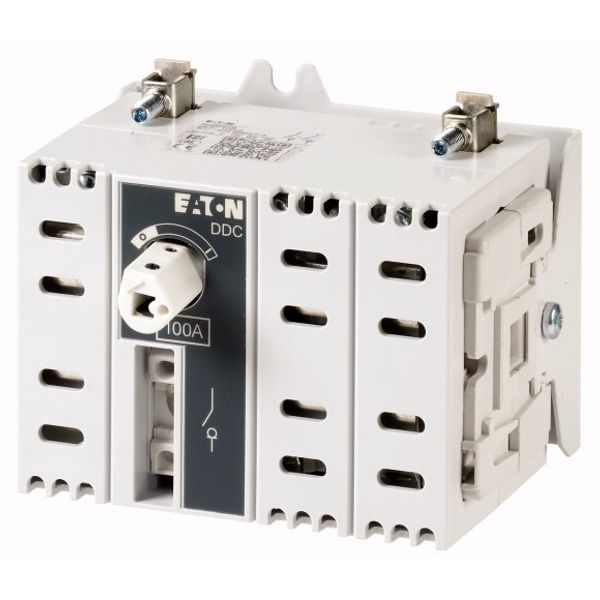 DDC-63/2-SK DC switch disconnector, 63 A, 2 pole, 1 N/O, 1 N/C, Without rotary handle and drive shaft, rear mounting image 1