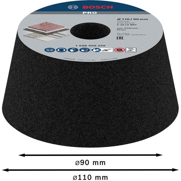 Conical cup wheel – Stone/concrete 90 mm, 110 mm, 55 mm, 24 image 1