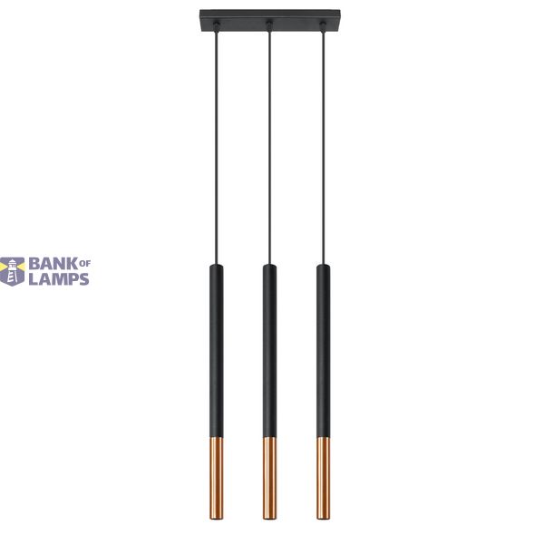 HANGING LAMP MOSAIC 3L BLACK/COPPER G9 3X40W IP20 image 7