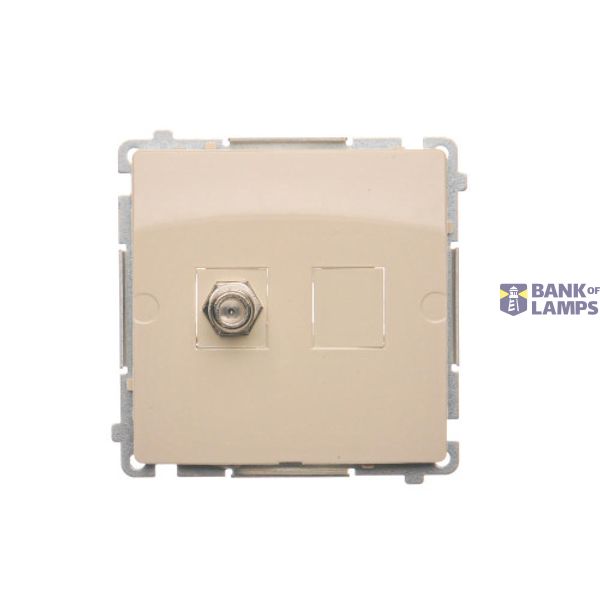 Single earial socket type "F", beige image 1
