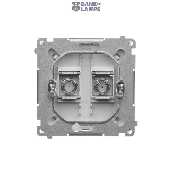Double intermediate switch without pictogram, 10AX, champagne matt image 1