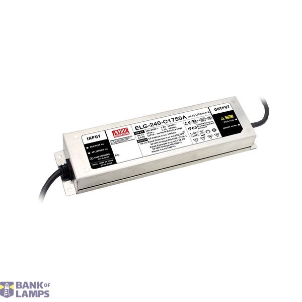 ELG-240-C1050B-3Y Led driver, IP67 239W, 114-228V, 1050mA CC dimmable+PE, MEAN WELL image 1