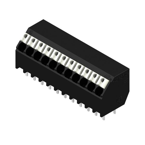 Printed circuit board terminals, 3.50 mm, Number of poles: 11, 135°, Solder pin length (l): 3.5 mm, black, PUSH IN with actuator, Clamping range, max. : 1.5 mm², Tube image 4