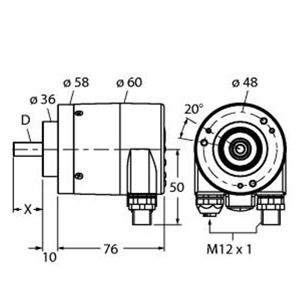 Absolute Rotary Encoder - Multiturn Industrial Line   RM-29S6C-9A28B-R3M12 image 1