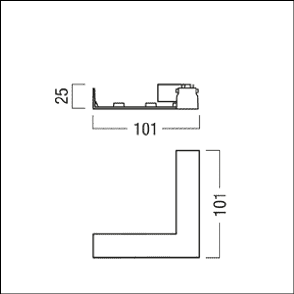 SUP2 TRACK MECHANICAL 90° CON BK - Angle connector 90° (mechanical) image 2
