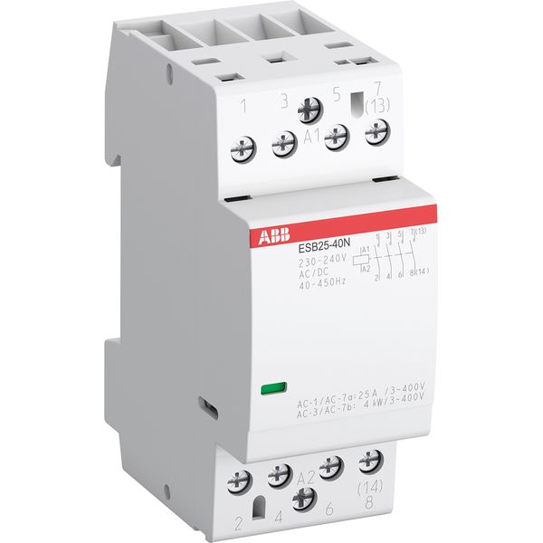 ESB25-31N-03 Installation Contactor (NC) 25 A - 3 NO - 1 NC - 48 V - Control Circuit 400 Hz image 2