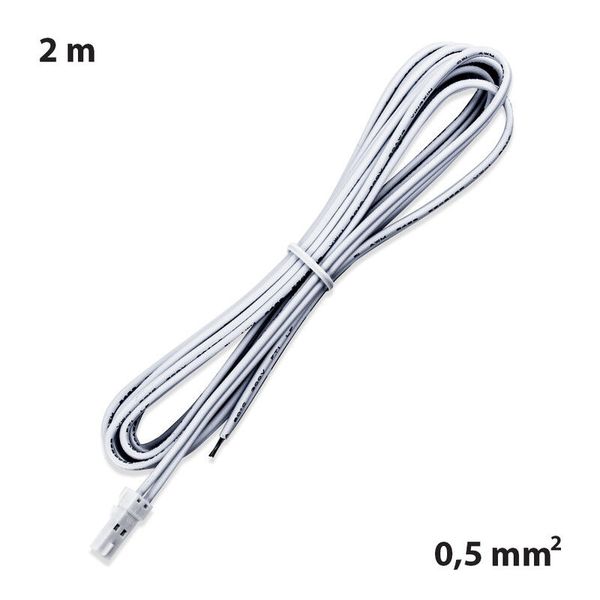 Connection cable with MP connector (plug), 2m 0.5mm2, white, free end 5mm image 1