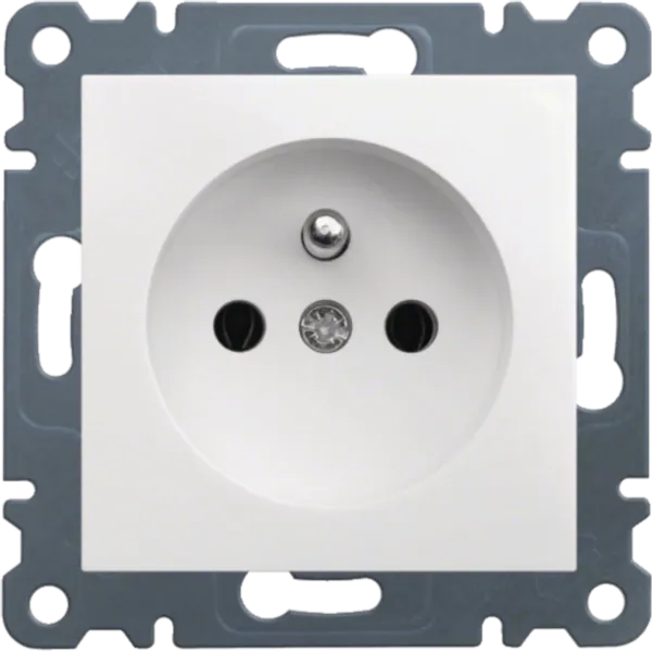 Simple socket 2P+PE frontal-white image 2