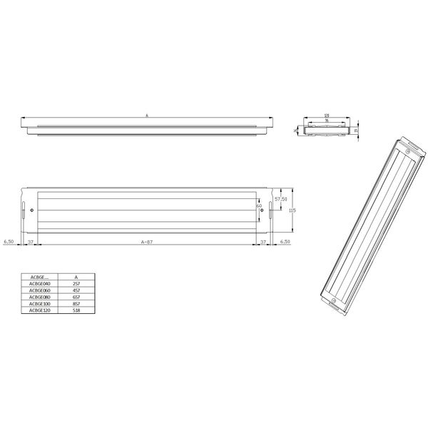 Cable entry gland plate with two brush gasket, W=400 mm image 2