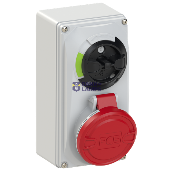 Fixed socket with switch, 16A 5P 6h IP44/54 image 1