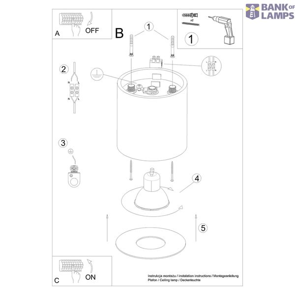 CEILING LAMP MICA GOLD GU10 1X10W IP20 image 7
