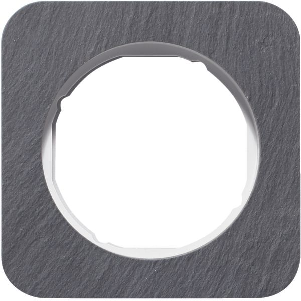 Frame 1gang, R.1, ant./p. white glossy, natural slate image 1