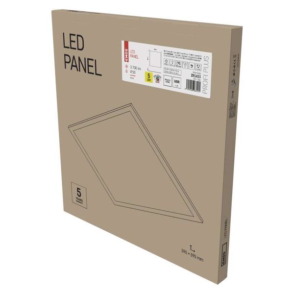 LED panel PROXO 60×60, recessed, white, 40W neut. white UGR image 1
