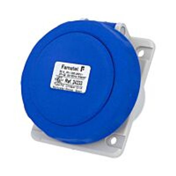 Socket 32A/230V 3-pole IP67 built-in inclined image 1