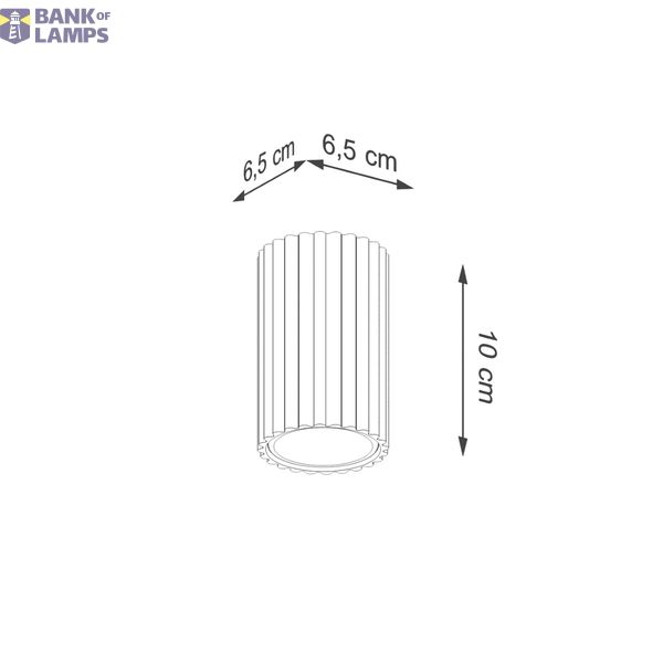 SURFACE-MOUNTED CYLINDRICAL CEILING TUBE CARBON IN RED OCHRE COLOUR image 8