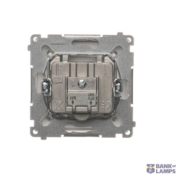"Bell" push button with LED indicator light, (module), 10AX, quick connection, Silver matt, metalic image 1