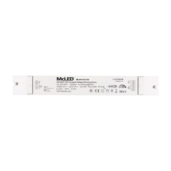 DALI dimmable source 120W, DC12V/10A, IP20, plastic image 1
