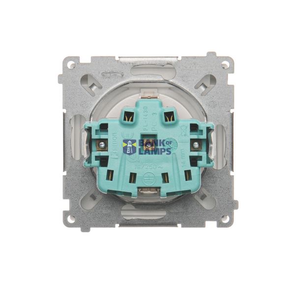 IP44 single socket outlet with frame seal - transparent flap, module, 16A, quick connection, black matt image 1