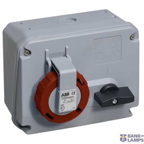 Switched interlocked socket-outlet, 3h, 32A, IP67, 3P+E_x000D_
, with auxiliary contact image 1