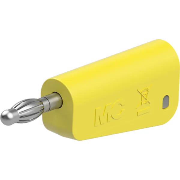 4 mm plug, solder connection, 2.5 mm², yellow, 64.1042-24 image 1