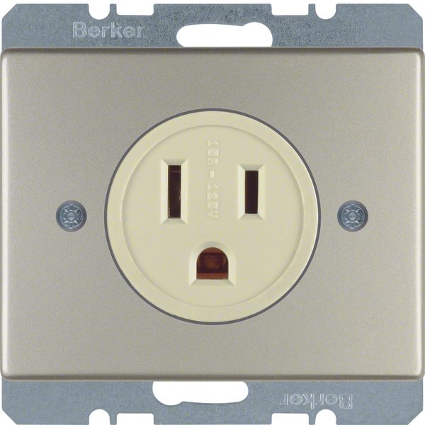 Soc.out. earth. contact US/CAN NEMA 5-15 R, screw term., arsys, steel  image 1