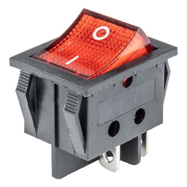 Rectangular switch 12V/230V (with red light) BU02 image 1