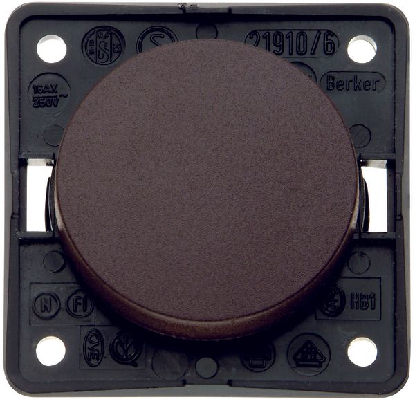 On/off switch, Integro - Design Flow/Pure, brown matt image 1