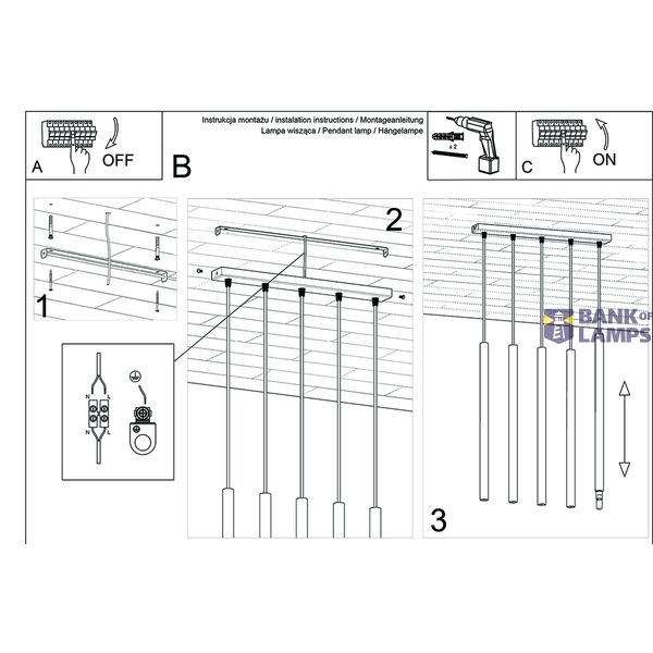 HANGING LAMP PASTELO 5L WOOD G9 5X8W IP20 image 4