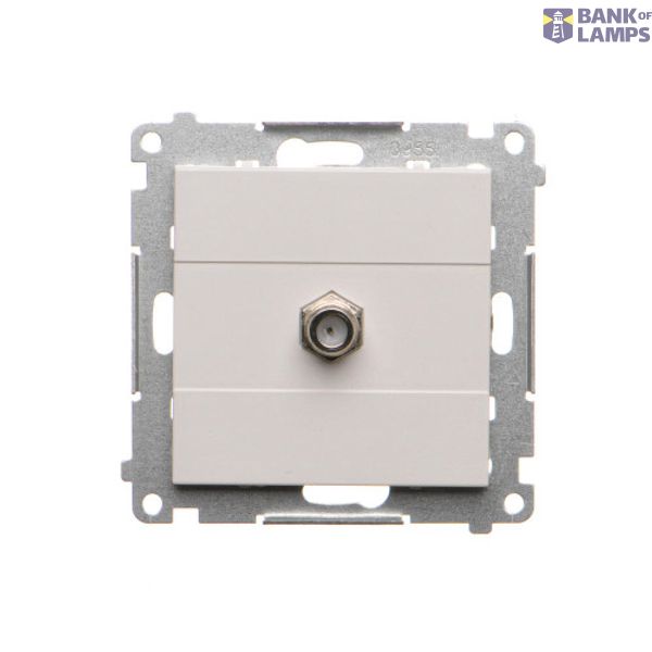 Single earial socket type "F", module, light gray matt image 1