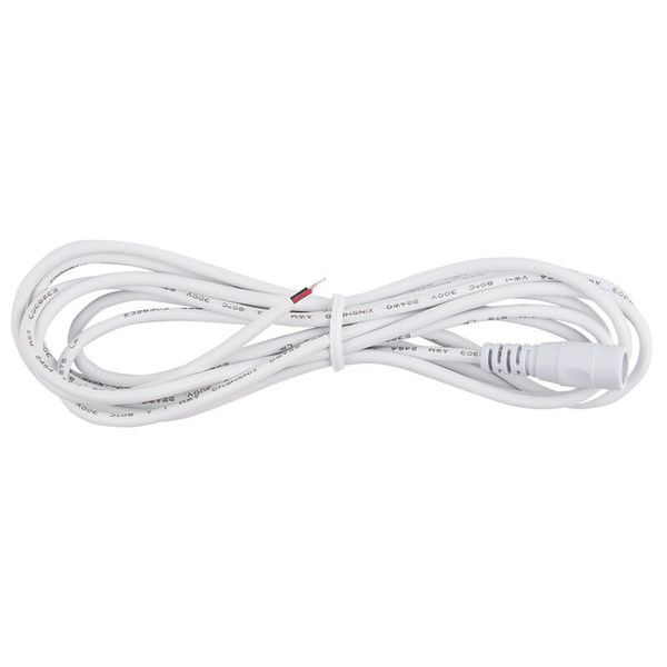 Power connector socket, free end (AWG 22/0.34 mm2), white, max. 3 A, length 3 m image 1