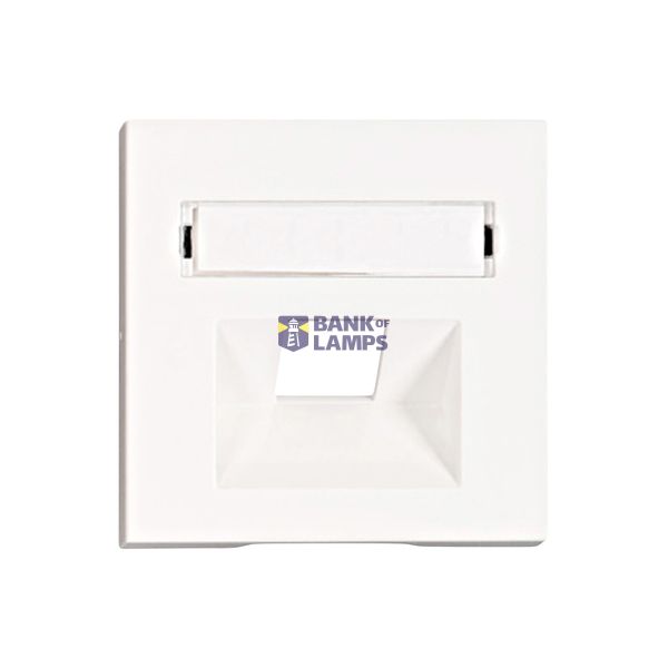 Cover for RJ45 UAE outlet, labelling window, 1-Port, white image 1