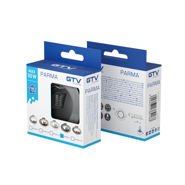 Spot luminaire housing PARMA, IP20, round, black chrome image 2