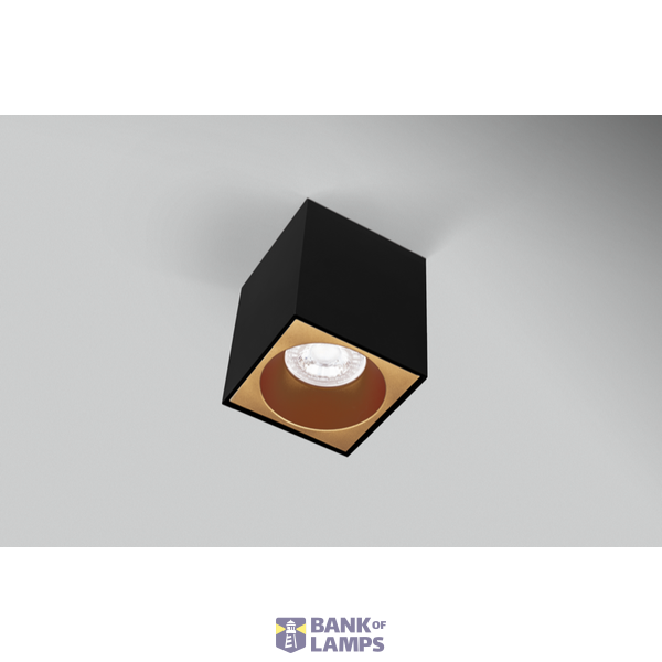 PLAFONIERA LED ESSENZA QUBE NERA/GOLD D image 1