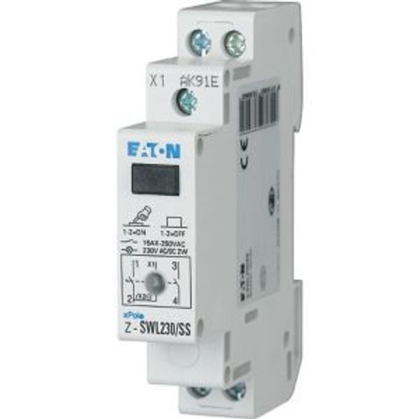 Z-SWL230/SS Switch with LED, 230AC/DC, 2N/O, 16A, orange, 1HP image 2